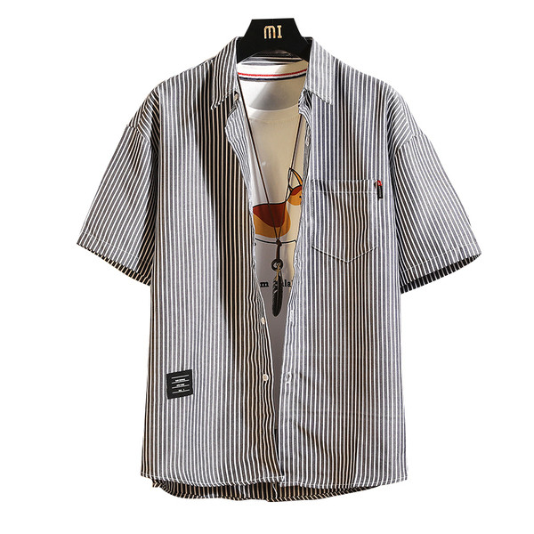 Férfi ing rövid ujjal és zsebbel, három színben