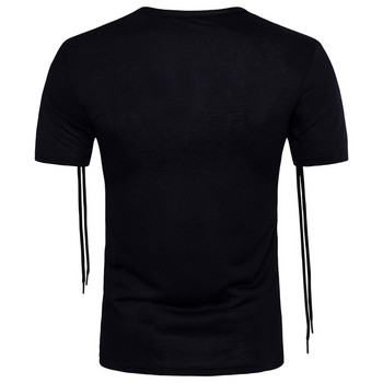 Κομψή ανδρική μπλούζα με στοιχεία σε μαύρο χρώμα