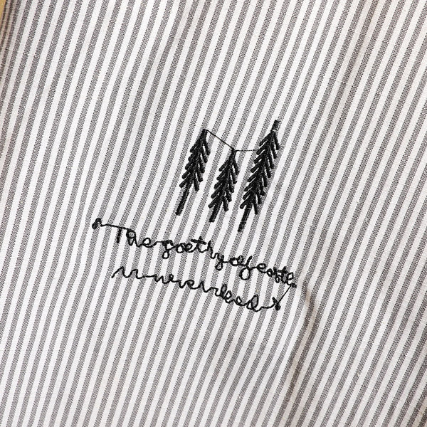 Cămașă de bărbați actuală cu buzunar și broderie în două culori