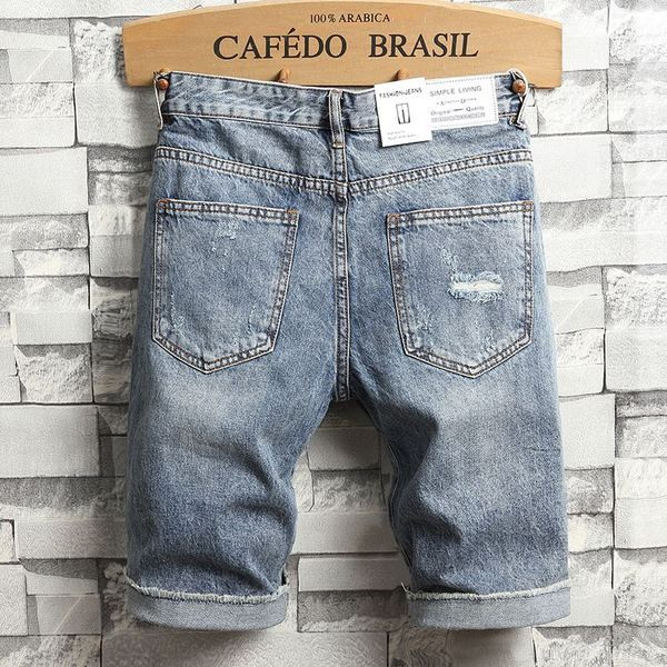 Blugi scurti moderni pentru bărbați cu motive rupte