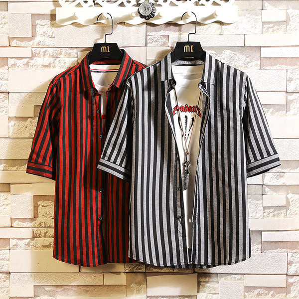 Férfi csíkos ing rövid ujjal, két színben