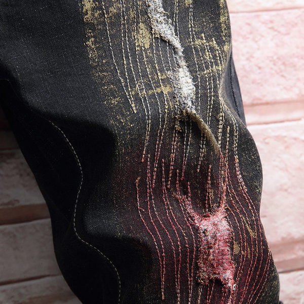 Blugi scurti colorați pentru bărbați cu cizme