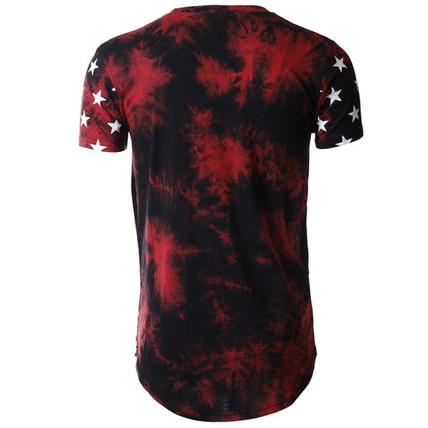 Tricou barbatesc modern cu aplicatie model lung in doua culori