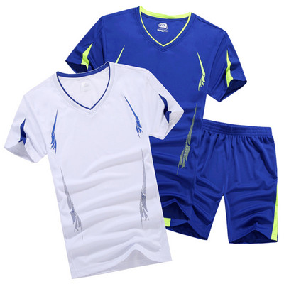Спортен мъжки комплект от две части - тениска и къси панталони в няколко цвята