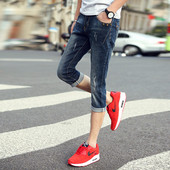 Blugi scurti casual de barbati cu elemente metalice