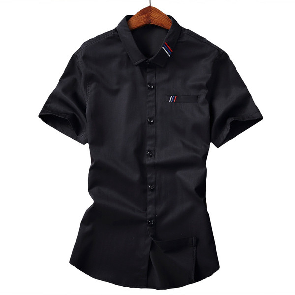 Modern férfi ing fekete-fehér hímzéssel