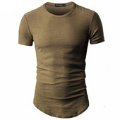 Current men's t-shirt asymmetrical model with O-neck in three colors
