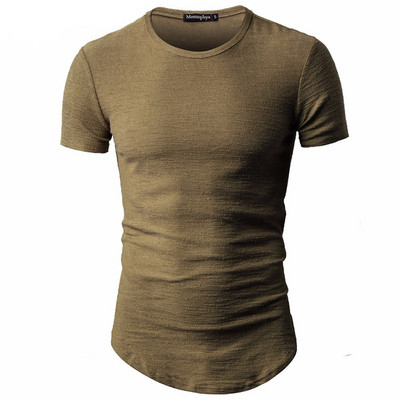 Current men`s t-shirt asymmetrical model with O-neck in three colors