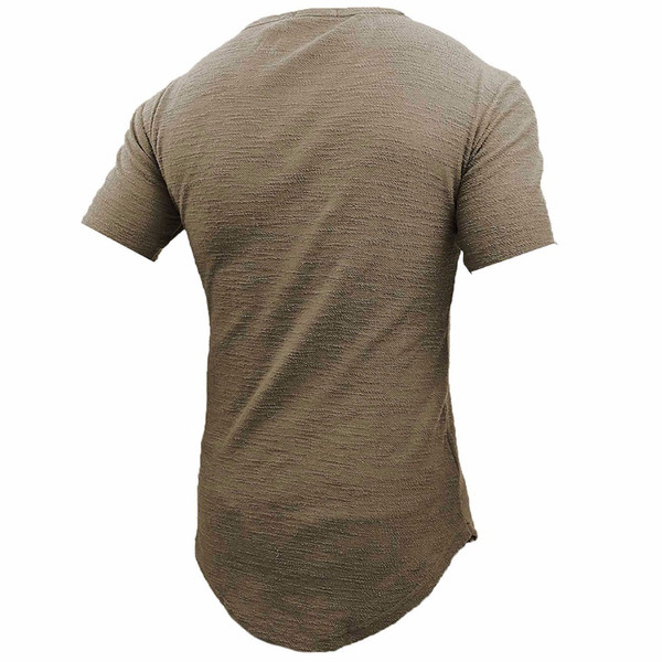 Actual tricou barbatesc model asimetric cu decolteu O in trei culori