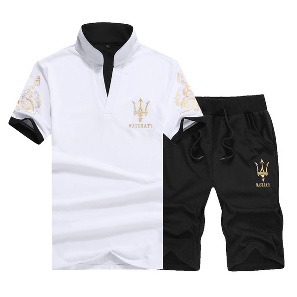 Men`s two-piece set with embroidery in several colors