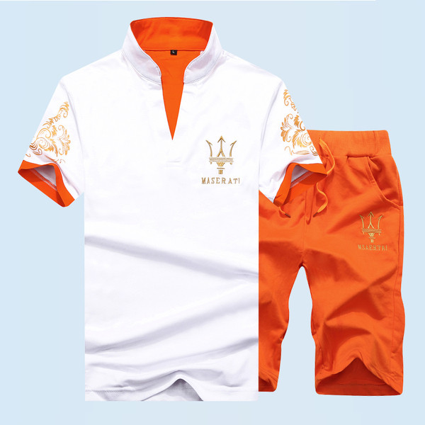 Мъжки комплект от две части с бродерия в няколко цвята