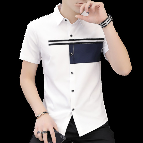 Ανδρικό μοντέρνο κοντό μανίκι σε δύο χρώματα