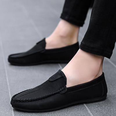 Mocasini casual barbatesti in negru si gri