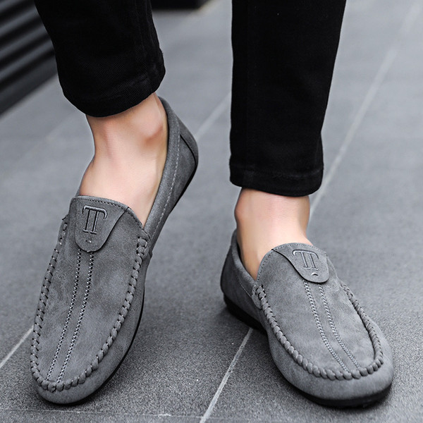Mocasini casual barbatesti in negru si gri
