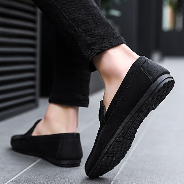 Mocasini casual barbatesti in negru si gri