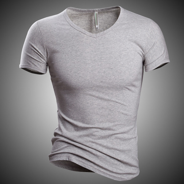 Alkalmi férfi póló V-nyakkal, több színben
