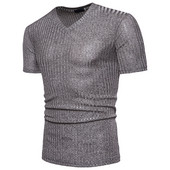 Modern férfi póló V-nyakkal több színben