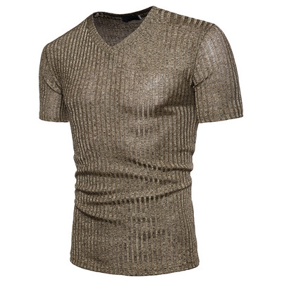 Modern férfi póló V-nyakkal több színben