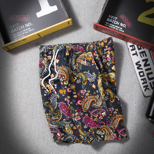 Pantaloni scurți casual pentru bărbați, cu model, cu cravate