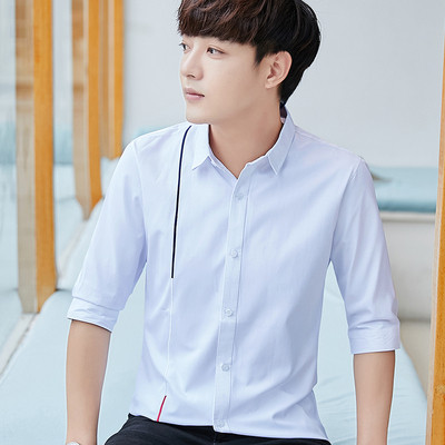 Modern férfi ing 3/4 ujjal, két színben