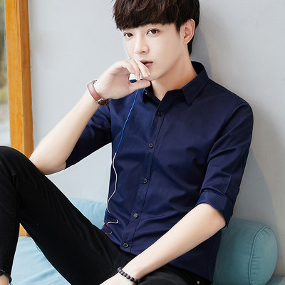 Modern férfi ing 3/4 ujjal, két színben