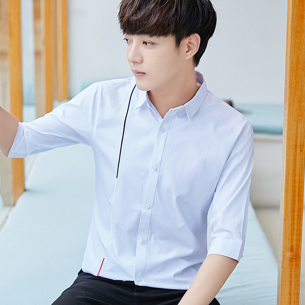 Modern férfi ing 3/4 ujjal, két színben