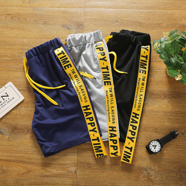 Pantaloni scurți casual pentru bărbați, în trei culori, cu margini galbene