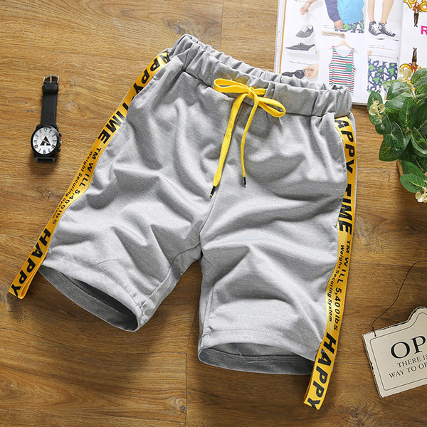 Pantaloni scurți casual pentru bărbați, în trei culori, cu margini galbene