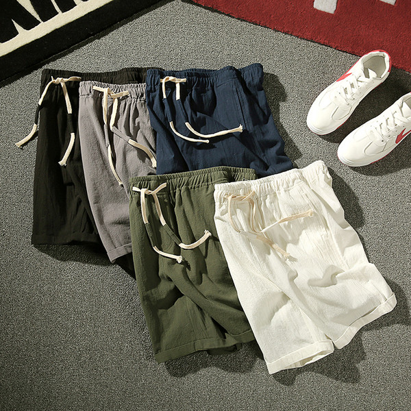 Pantaloni scurți casual barbatesti in mai multe culori cu cravate