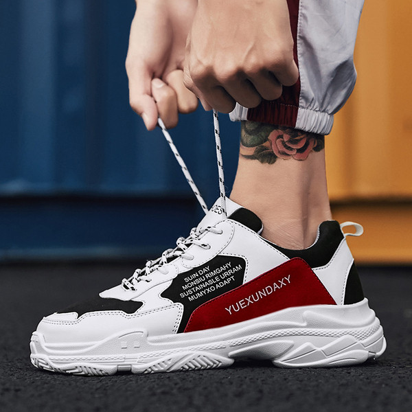 Adidasi sport barbati cu sireturi si talpa inalta in mai multe culori