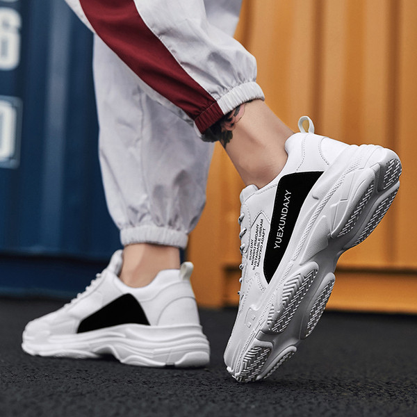 Adidasi sport barbati cu sireturi si talpa inalta in mai multe culori