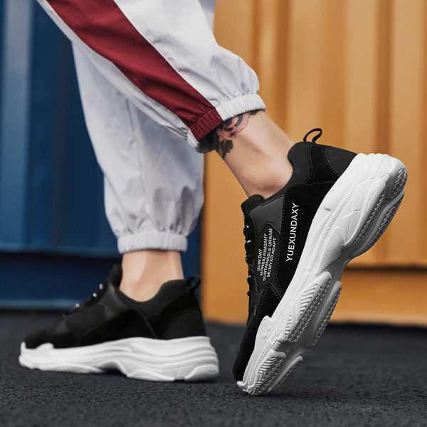 Adidasi sport barbati cu sireturi si talpa inalta in mai multe culori