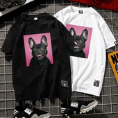 Alkalmi férfi póló fehér és fekete rátéttel