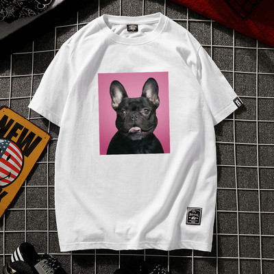 Alkalmi férfi póló fehér és fekete rátéttel