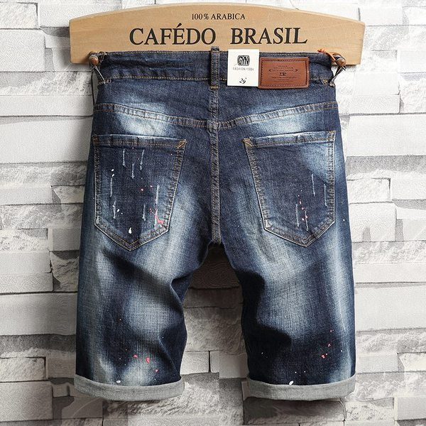 Blugi scurti eleganti pentru barbati cu motive rupte