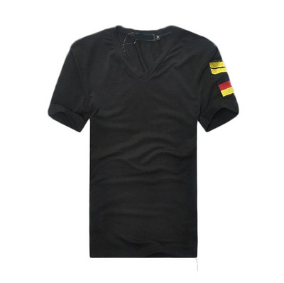 Férfi pamut póló V-nyakkal, több színben