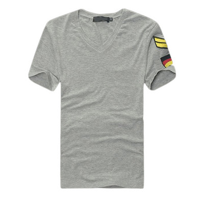 Férfi pamut póló V-nyakkal, több színben