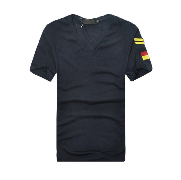 Férfi pamut póló V-nyakkal, több színben