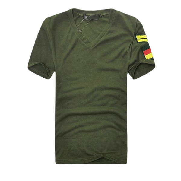 Férfi pamut póló V-nyakkal, több színben
