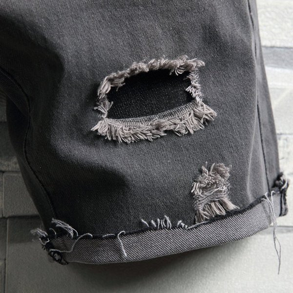 Blugi moderni pentru bărbați, de culoare gri, cu motive rupte