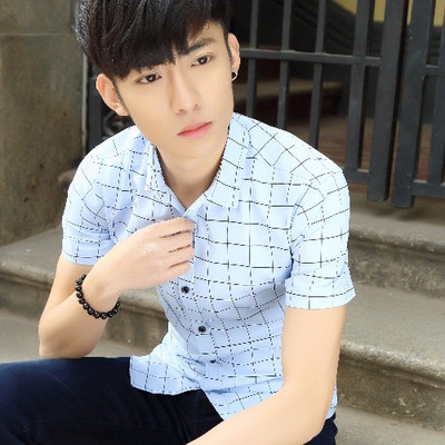 Férfi ing Vékony modell rövid ujjú három színben