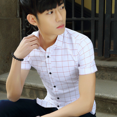 Férfi ing Vékony modell rövid ujjú három színben