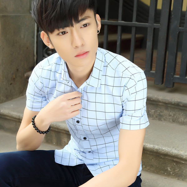 Férfi ing Vékony modell rövid ujjú három színben