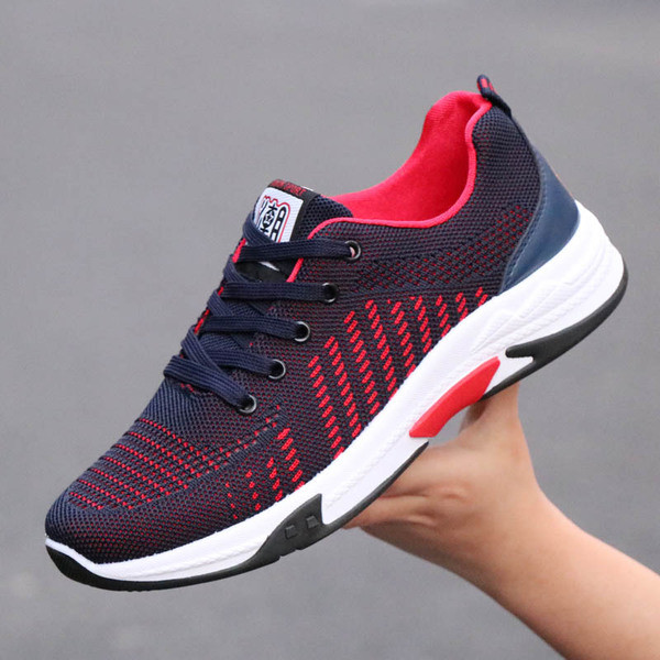 Adidasi sport barbati cu talpa inalta si sireturi in trei culori