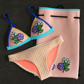 Nou costum de baie modern pentru doamne în două părți cu broderie