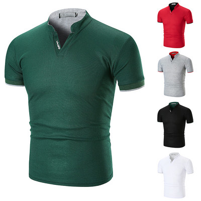 Μοντέρνο ανδρικό μπλουζάκι με ντεκολτέ σε σχήμα V σε διάφορα χρώματα