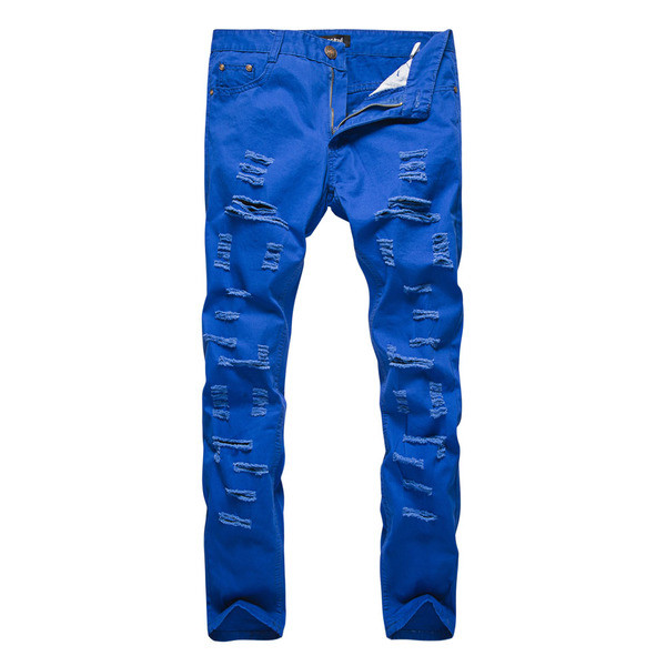 Pantaloni barbatesti moderni cu motive rupte in mai multe culori