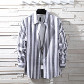 Cămașă bărbătească în dungi cu mâneci lungi în două culori