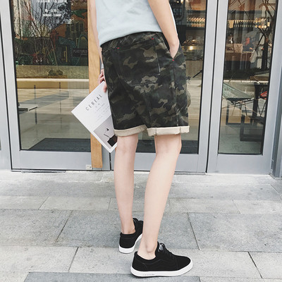 Pantaloni scurți casual pentru bărbați cu model de camuflaj