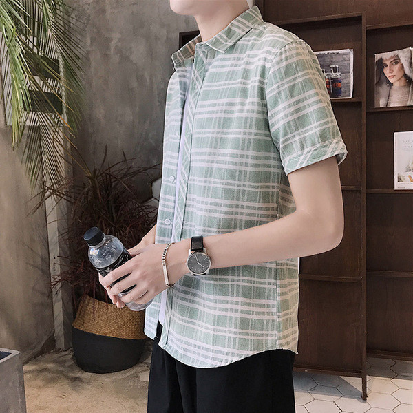 Kockás férfi ing rövid ujjal, két színben